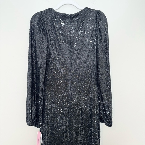 NWT AQUA BLOOMINGDALE'S Black Sequin Cut Out Cocktail Dress Size 4 - Picture 6 of 7